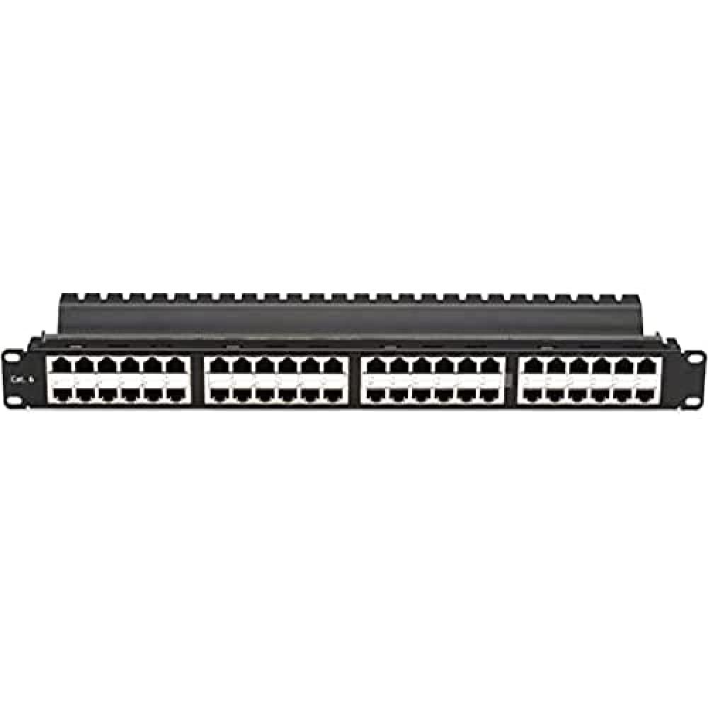 Black Box Spacegain Cat6 High Density Feed Through Patch Panel, Shielded, 48 Port, 1U   48 X Rj 45   48 Port[S]   48 X Rj 45   4