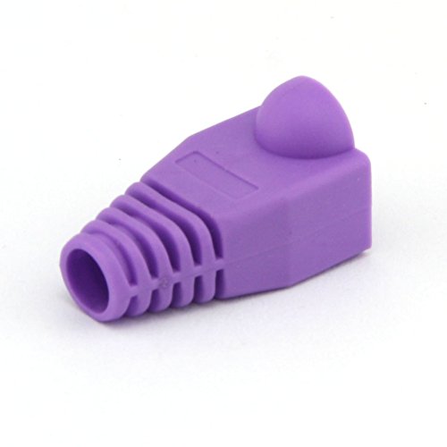 Maxmoral 100-Pack Cat5E Cat6 Rj45 Ethernet Network Cable Strain Relief Boots - Purple