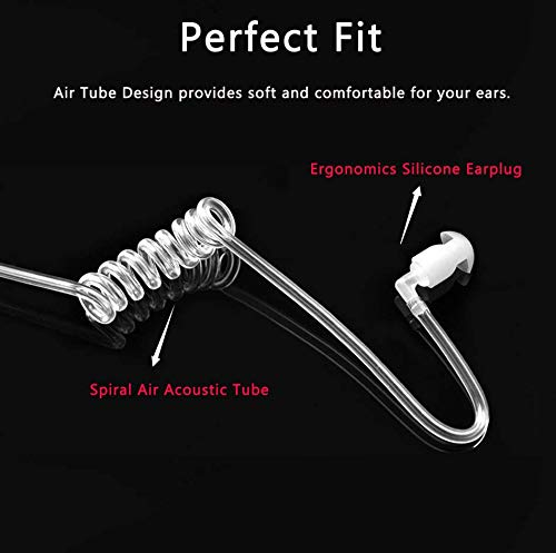 Samcom Walkie Talkies Earpiece With Mic Ptt 2 Pin K Head Acoustic Tube Headset Earphone Surveillance Covert Air Tube Ear Piece Fpcn30A Fpcn10A Radios