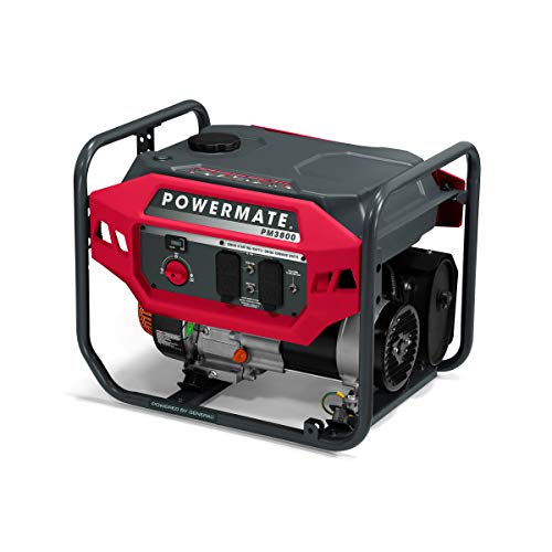 Powermate Pm3800 3,800 Watt Gas Powered Portable Open Frame Generator   Ultra Quiet Performance   Ideal For Home, Camping, Rv An