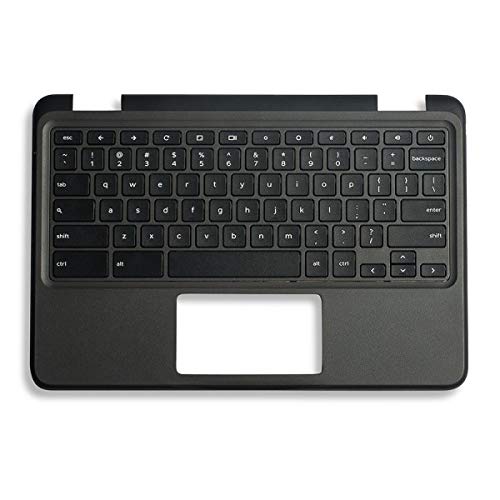 Rinbers Laptop Palmrest Upper Case with Keyboard Without Touchpad Assembly Replacement for Dell Chromebook 11 3100 P29T PN: 0TK8