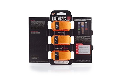 Gruv Gear Fretwraps Hd 3 Pack ''Flare'' Guitar String Muters, Orange, Small