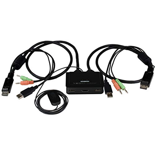 Startech.Com 2 Port Usb Hdmi Cable Kvm Switch With Audio And Remote Switch   Usb Powered Kvm With Hdmi   Dual Port Hdmi Kvm Swit