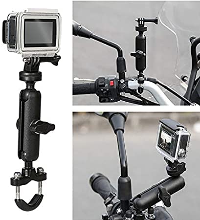 Karuizi 360 Rotating Sports Camera Bracket,Motorcycle Mount For Go Pro Hero10/9/8/Max/7/6/5/4 Action Camera Moto Bike Handlebar