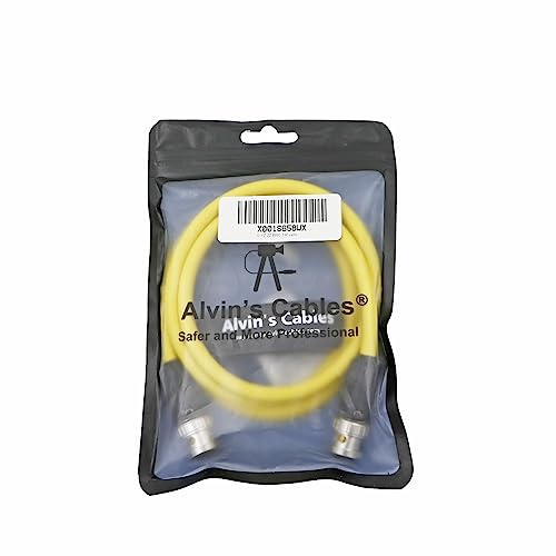 Alvin'S Cables 12G Bnc Coaxial Cable Hd Sdi Bnc Male To Male Original Cable For 4K Video Camera 1M|39.4Inches Yellow