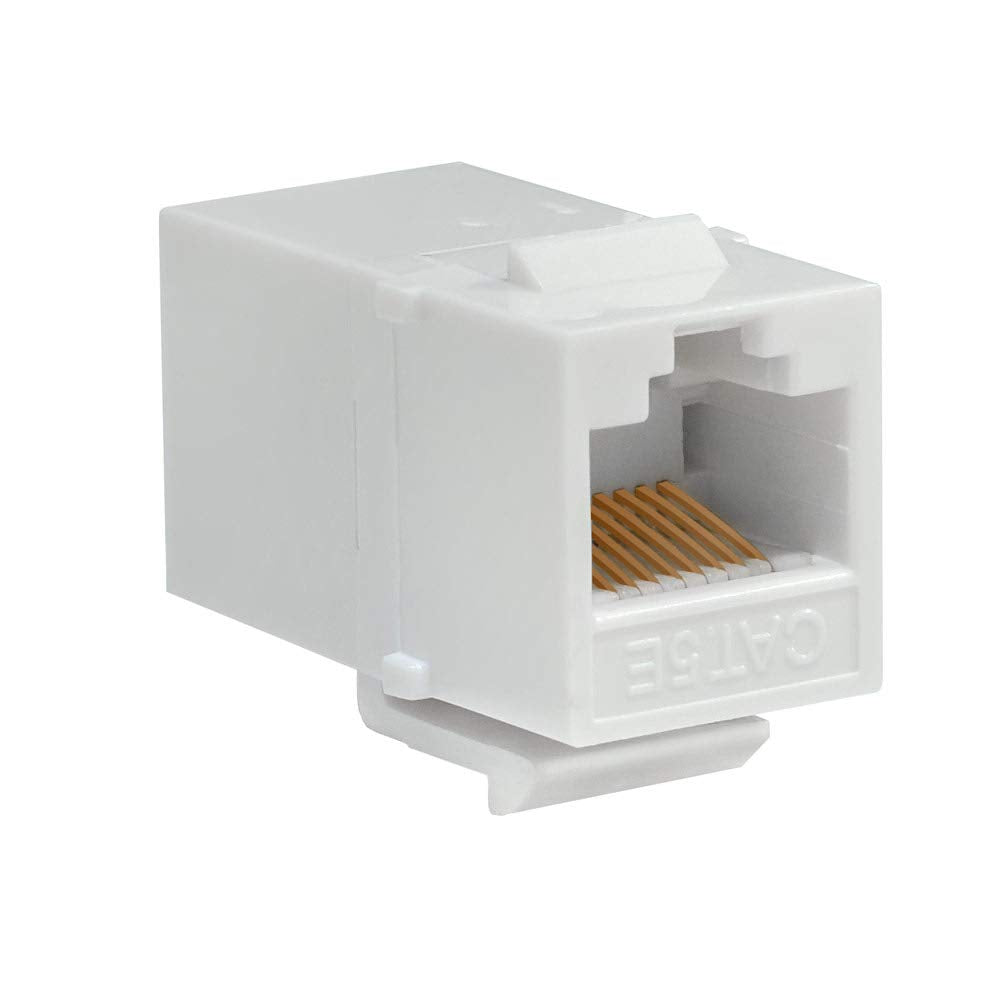 Cmple   Cat5E Inline Coupler Type Keystone Jack, Female To Female Rj45 Inline Coupler For Computer Networks, Laptops, Monitors  