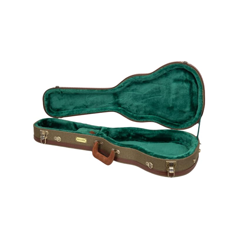 Crossrock Master Series Baritone Ukulele Case For 30 & 31 | Olive Green Eco Tweed Fabric, Re-Engineered Shell, Backpack Stra