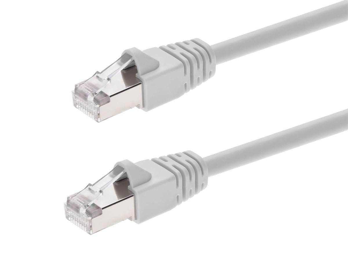 Monoprice Cat6A 5Ft White Patch Cable Double Shielded (S/Ftp) 26Awg 10G Pure Bare Copper Snagless Rj45 Fullboot Series Ethernet
