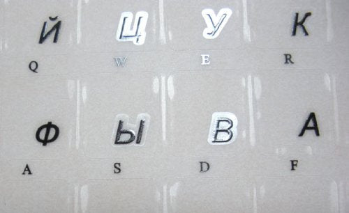 Online Welcome Russian Keyboard Stickers With Transparent Background With Black Lettering For Computer Laptops Desktop