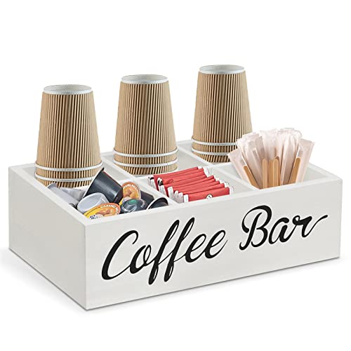Lzhevsk Wooden Coffee Station Organizer, Coffee Bar Accessories Organizer For Coffee Bar Decor, Kcup Coffee Pods Holder Storage