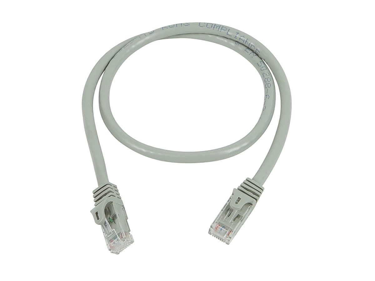 Monoprice Cat6 1Ft Gray Patch Cable Utp 24Awg 550Mhz Pure Bare Copper Snagless Rj45 Flexboot Series Ethernet Cable
