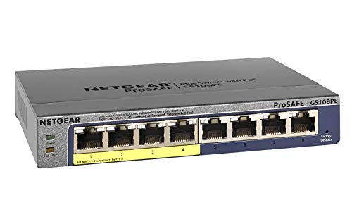 Netgear 8 Port Poe Gigabit Ethernet Plus Switch (Gs108Pev3)   Managed, With 4 X Poe @ 53W, Desktop Or Wall Mount, And Limited Li