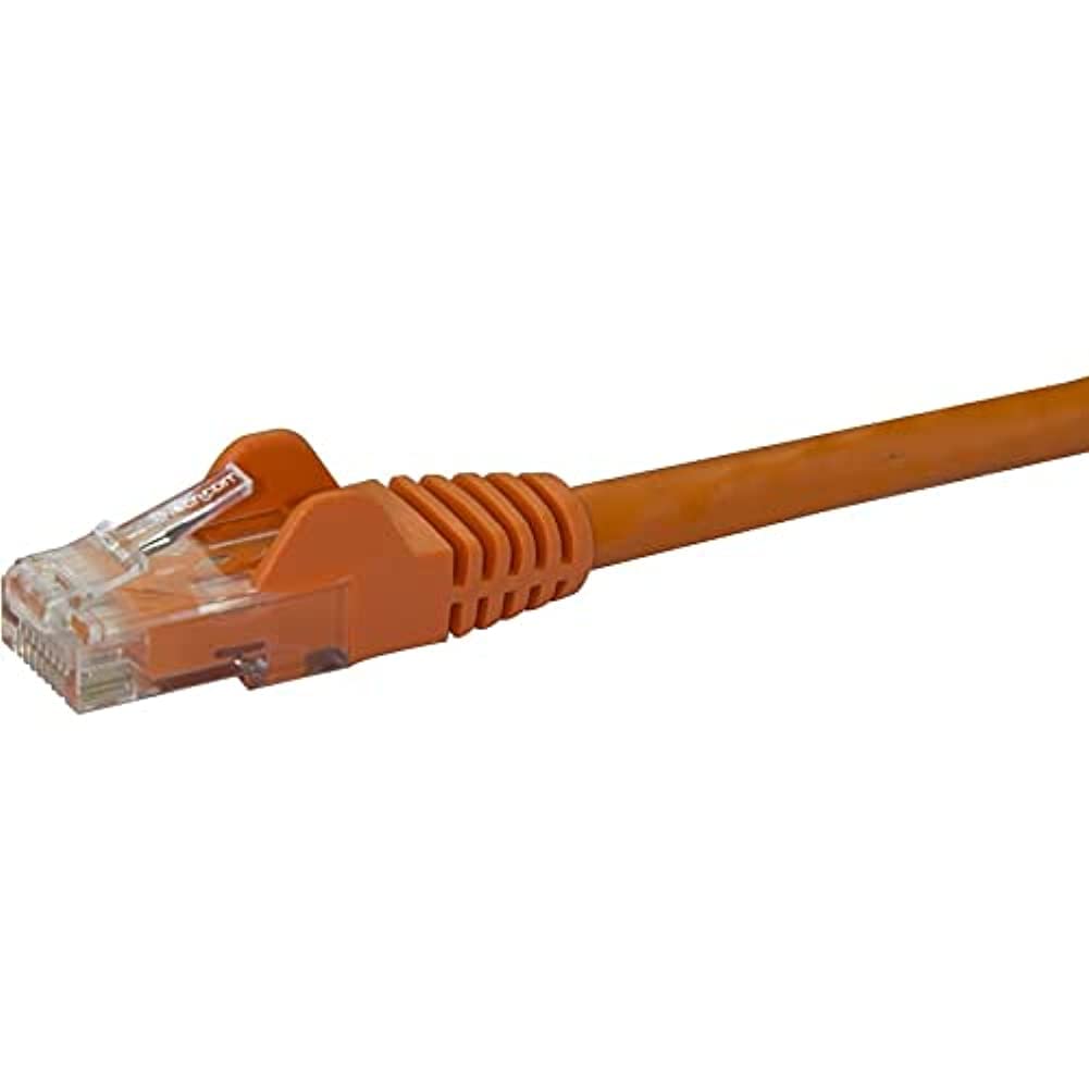 StarTech.com 5ft CAT6 Ethernet Cable   Orange CAT 6 Gigabit Ethernet Wire  650MHz 100W PoE RJ45 UTP Network/Patch Cord Snagless w/Strain Relief Fluke Tested/Wiring is UL Certified/TIA (N6PATCH5OR)