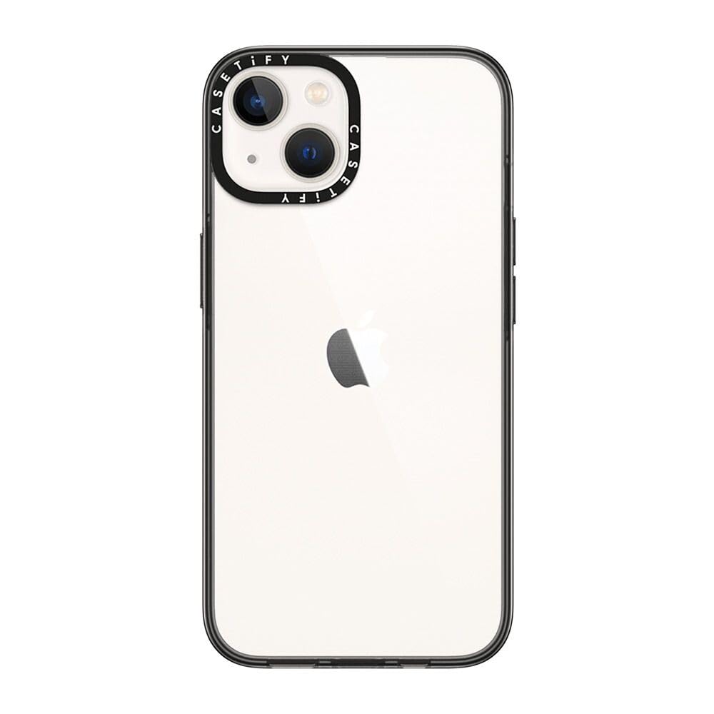 Casetify Compact Iphone 14 Case [2X Military Grade Drop Tested / 4Ft Drop Protection]   Clear Black