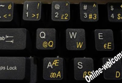 Turkish Q Keyboard Sticker Yellow Letters