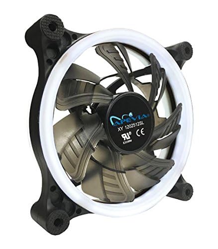 Apevia 12L Cwh 120Mm Silent Dual Rings White Led Fan With 32 X Leds & 8 X Anti Vibration Rubber Pads