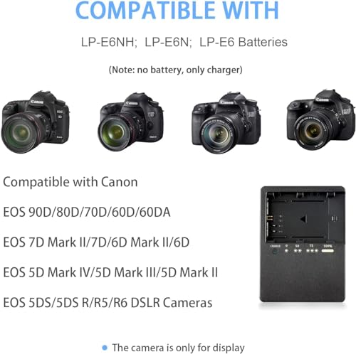 Camulti Lc E6E Lc E6 Battery Charger Fast Charging For Canon Lp E6Nh Lp E6N Lp E6 Battery Eos 70D 60D 5D Mark Iii 5D Mark 6D