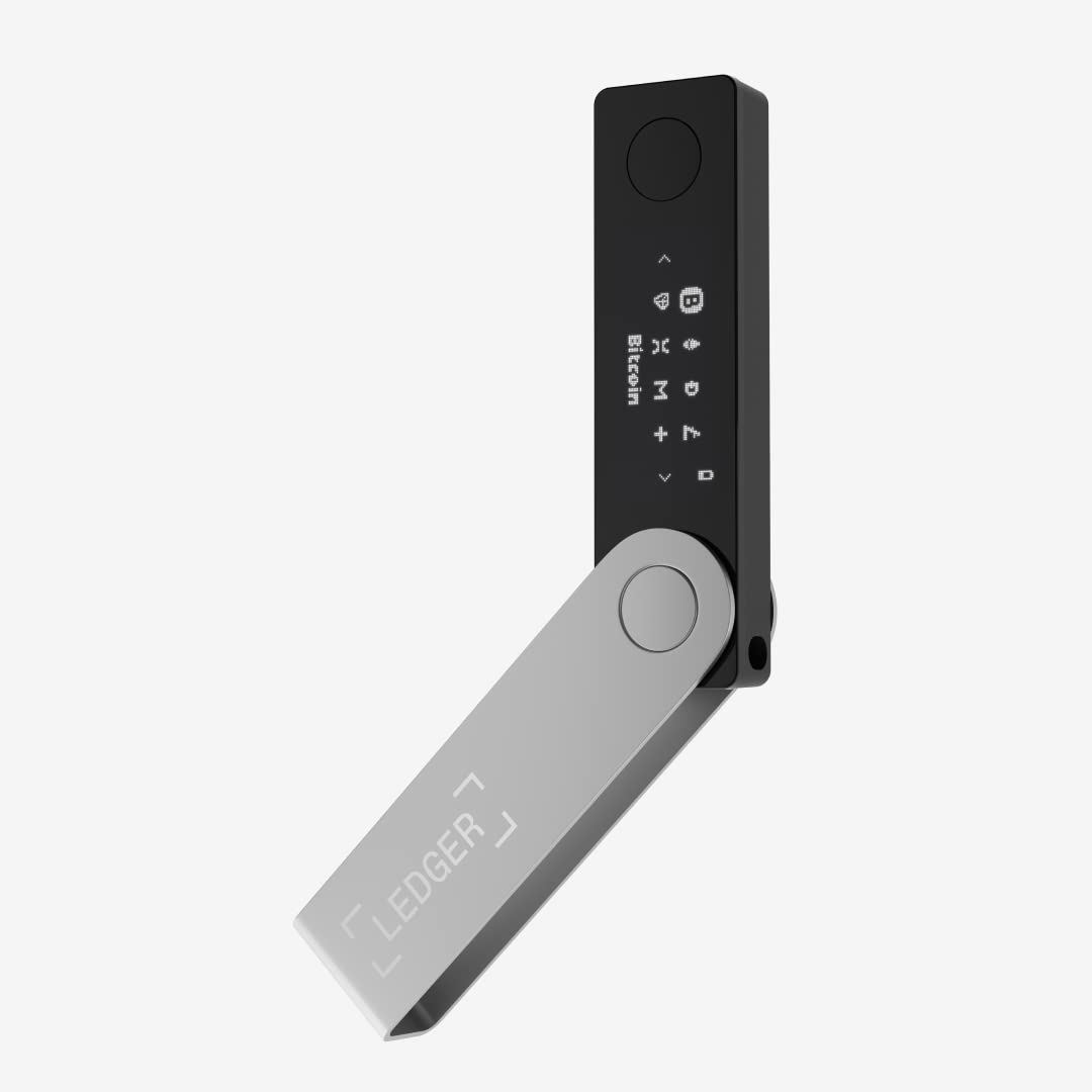 Ledger Nano X Crypto Hardware Wallet - Onyx Black, Bluetooth, 72mm x 18.6mm x 11.75mm, Securely Buy & Manage Digital Assets