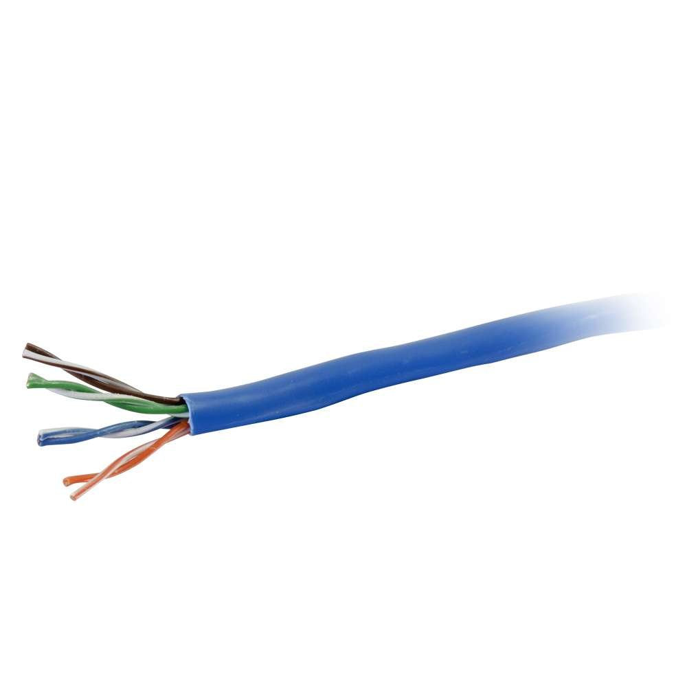 C2G 56017 Cat6 Bulk Cable   Unshielded Ethernet Network Cable With Solid Conductors   Riser Cmr Rated, Taa Compliant, Blue ,1000