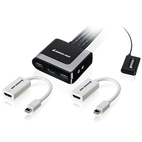 Iogear 2 Port Hd And Displayport Cable Kvm Kit With Audio, Gcs62Hmdpkit