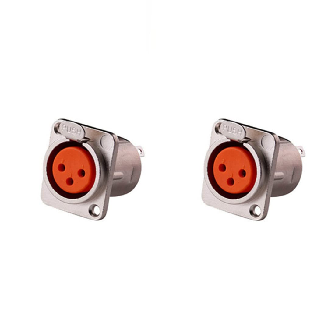 Gdqlcnxb Xlr Female Jack 3 Pin Panel Mount Jacks,Xlr Female Socket Audio Speaker Microphone Connector 4Pcs,Silver Metal Housing,