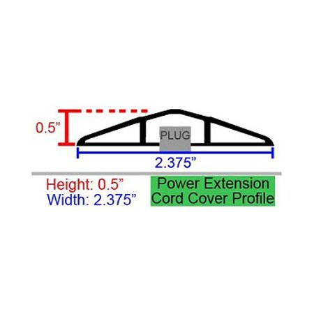 Electriduct Lay Flat Electrical Power Extension Cord Duplex Receptacle Cable Protector   10 Feet   Brown