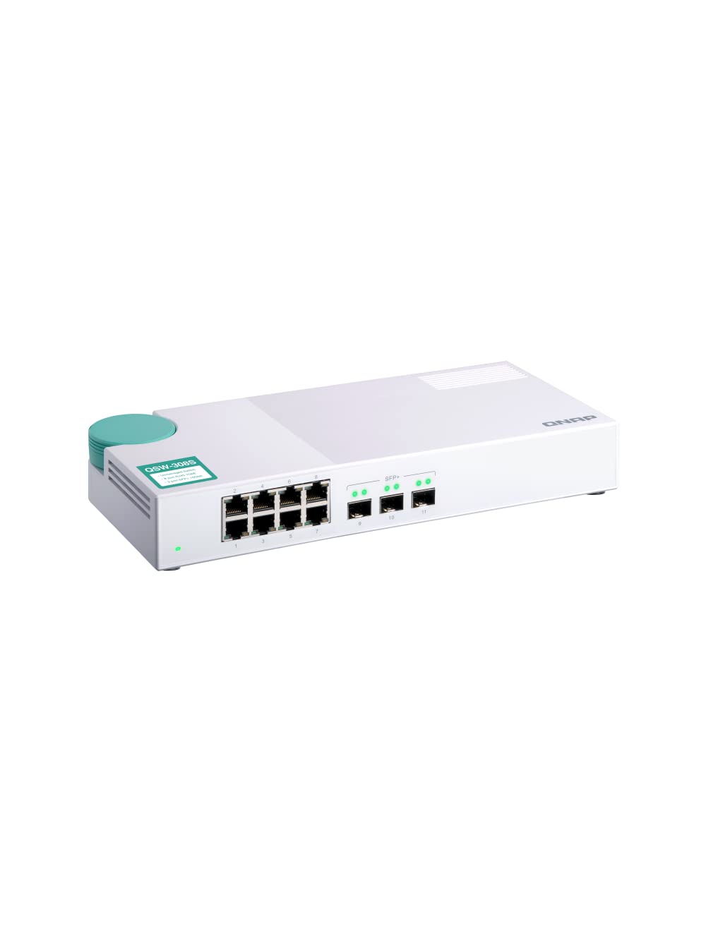 QNAP QSW 308S 10GbE Switch, with 3 Port 10G SFP+ and 8 Port Gigabit Unmanaged Switch