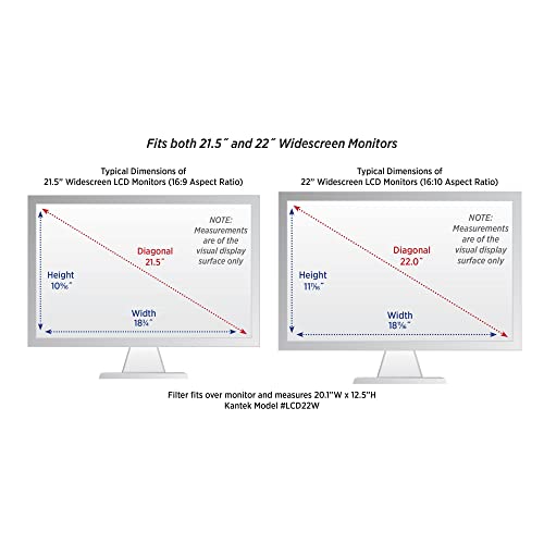 Kantek Lcd Protect Deluxe Anti-Glare Filter For 21.5-Inch And 22-Inch Widescreen Monitors (Lcd22W)