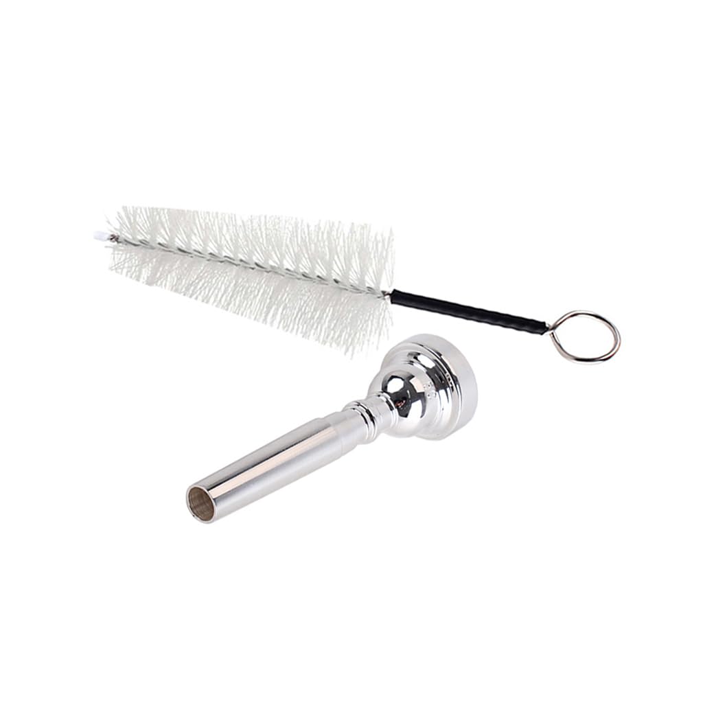 Ogdni Trumpet Mouthpiece 5C Silver Metal Bb Trumpeta Mouthpiece With Brush For Yamaha Or Bach Trumpet (Silver 5C)