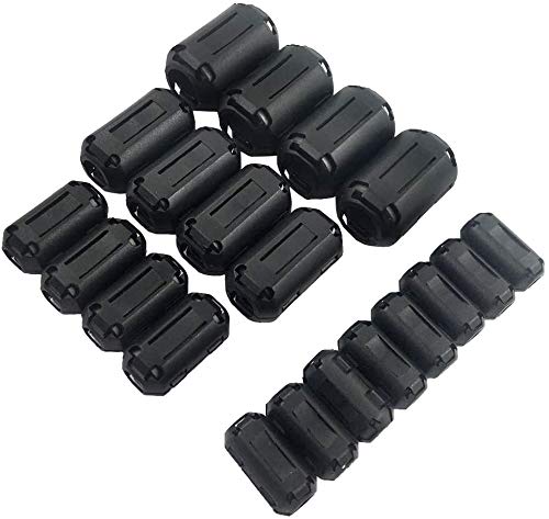 Xshine (Pack Of 20Pcs) Clip On Ferrite Ring Core Rfi Emi Noise Suppressor Cable Clip For 3Mm/ 5Mm/ 7Mm/ 9Mm/ 13Mm Diameter Cable