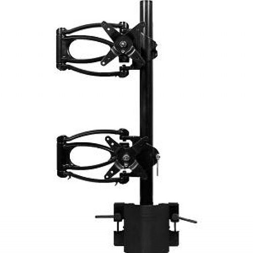 Ergotech Dual Horizontal Articulating Arm Flush Mount With 28 Inch Pole And Adjustable Pivot  Black (200 F28 B11 Ap)