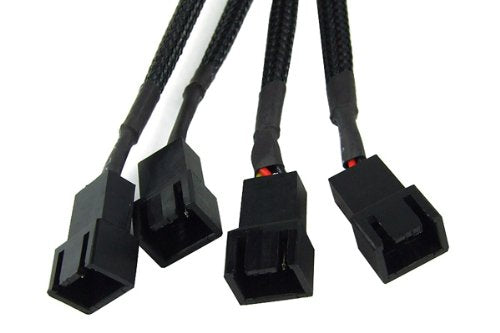 Phobya 3 Pin X 4 Fan Cable Splitter (Black)