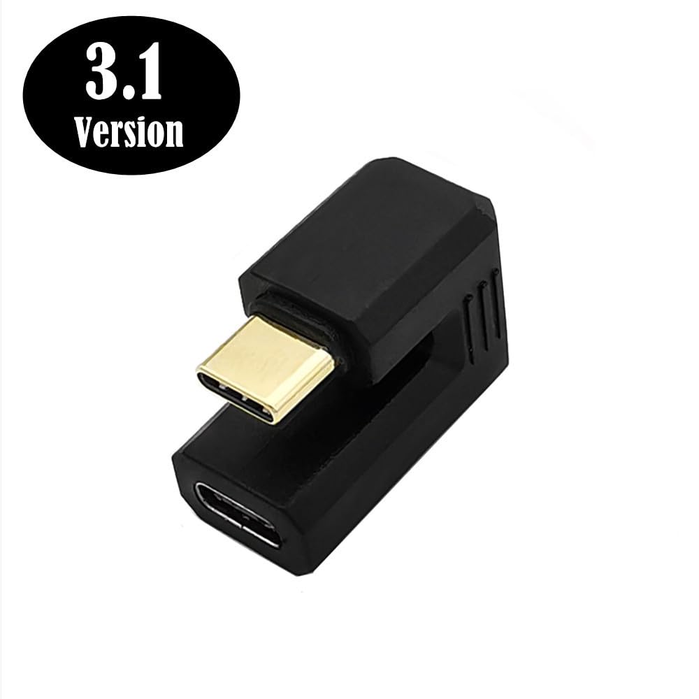 Qaoquda Usb C U Shape Adapter, 180 Degree Angled Usb 3.1 Type C (Usb C) Male To Female U Shape Adapter 4K60Hz Resolution 10Gbps