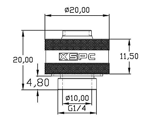 Xspc G1/4 To 3/8 Id, 5/8 Od Compression Fitting V2 For Soft Tubing, Black Chrome, 4-Pack