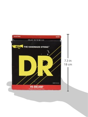 Dr Strings Hi Beams   Stainless Steel 4 String Bass Guitar Strings, 50 110, Round Core