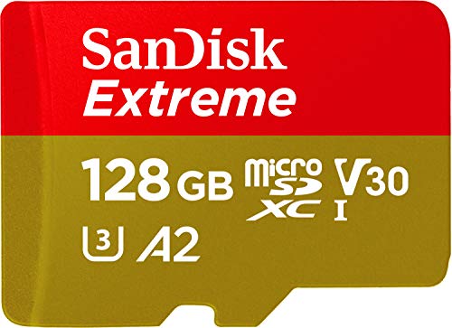 Sandisk 128Gb Extreme Microsdxc Uhs I Memory Card With Adapter   Up To 160Mb/S, C10, U3, V30, 4K, A2, Micro Sd   Sdsqxa1 128G Gn