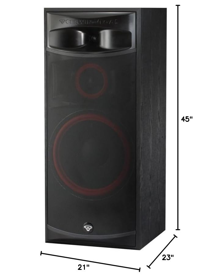 Cerwin Vega XLS-15 15" 3-Way Floor Tower Speaker, Black, High-Quality Materials, Model CWV XLS15
