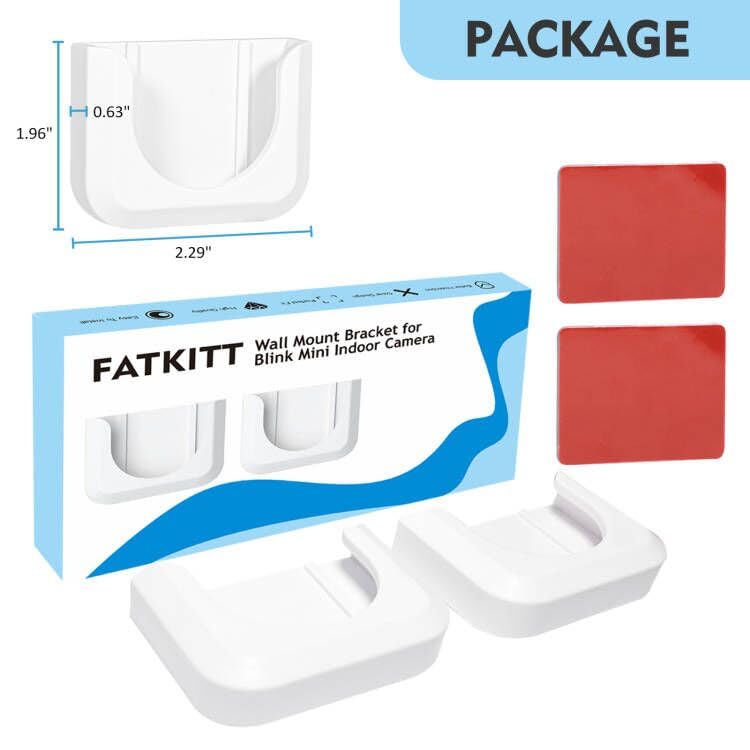 Blink Mini Camera Adhesive Wall Mount Bracket, 2 Pack Strong & Durable Camera Mount Stand, No Drill, No Screws, Decorate Damage