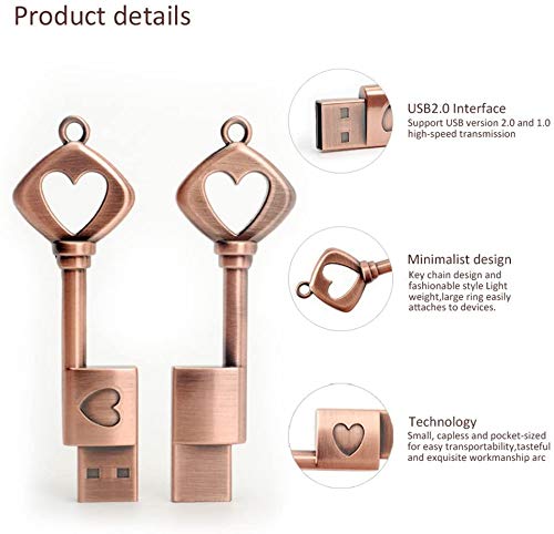 Leizhan Metal Key Shape Usb Flash Drive 5 Pack 32Gb Key Of Love Key Chain Usb Memory Stick Pen Drive Graduation Gift Pendrive