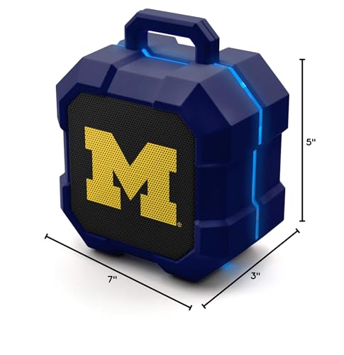 Soar Ncaa Shockbox Led Wireless Bluetooth Speaker, Michigan Wolverines