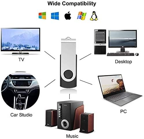 Aretop 20 Pack Flash Drive 1Gb Bulk Thumb Drives Usb 2.0 Metal Memory Sticks With Lanyard,Portable Keychain Jump Drive Multipack For Date Storage At Home & The Office Black