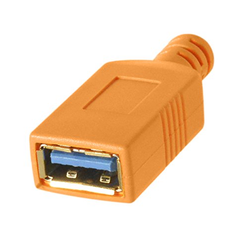 TetherPro USB C to USB A Female Adapter (Extender) Cable | for Fast Transfer and Connection Between Camera and Computer | High Visibility Orange | 15 Feet (4.6 m) | Tether Tools