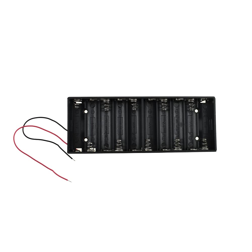 Hahiyo 15V 10Aa Battery Holder Bundle Series With Wire Sturdy Clapm Flexible Springs Contact Build In Harnesses Batteries Black