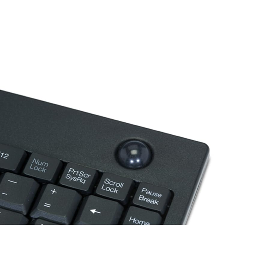 Adesso Wkb 3100Ub Wireless Mini Trackball Keyboard   Compact 87 Key Layout, Built In 800 Dpi Optical Trackball, 24Ghz Rf Wireles