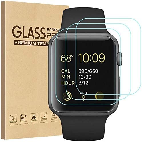 Tourist [3 Pack] Tempered Glass Screen Protector Compatible For Apple Watch 38Mm Series 3 / 2 / 1, 9H Hardness, Anti Scratch, Anti Fingerprint, Anti Bubble Easy Installation With Lifetime Replacements