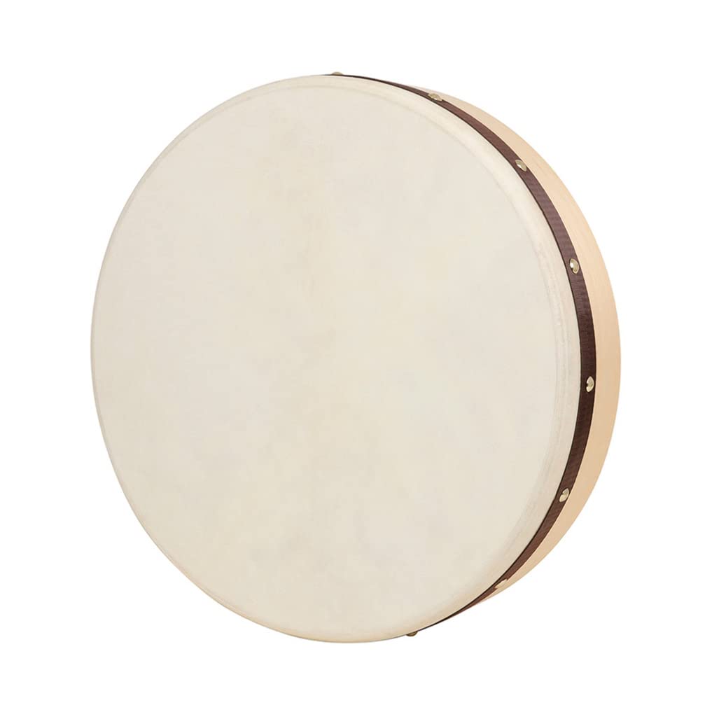 EXCLUZO 16inches/ 40cm Wood Frame Hand Drum, Hand Drum Sheepskin tambourine with Drum Stick for Kids Beginners Adults Drum Percu