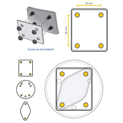 Lycogear Heavy Duty Metal Amps Hole Pattern Eld Drinks Cup Holder Mount Compatible With Ham Cb Pro Satellite Radio & All Univers