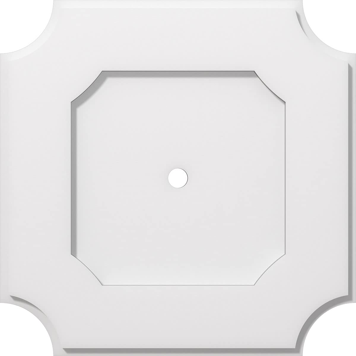 Ekena Millwork Cmp18Le 01000 Locke Architectural Grade Pvc Contemporary Urethane Ceiling Medallions 18''Od X 1''Id X 10 3/4''C X