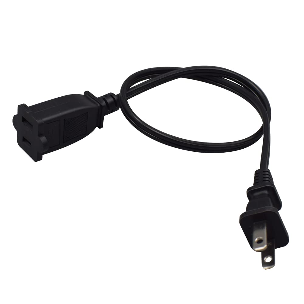 Strhowill 0.5M/1.6Ft Nema 1 15P To 1 15R Extension Cable,Us 2 Prong Male Female Extension Power Cord (No Polarized/0.5M)