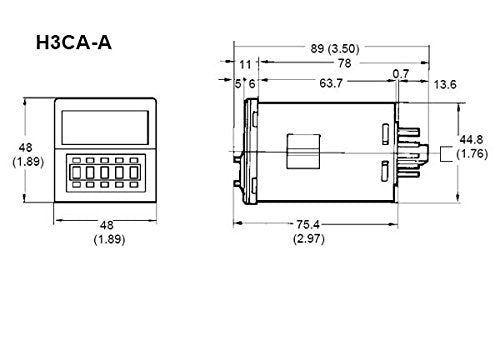 H3Ca A Timer Multi Function; Spdt; 3A; Ctrl 24 240/Vac/Dc; 11 Pin Din Ed